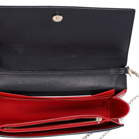 Christian Louboutin Paloma Clutch Crossbody Bag Black Leather Studded
