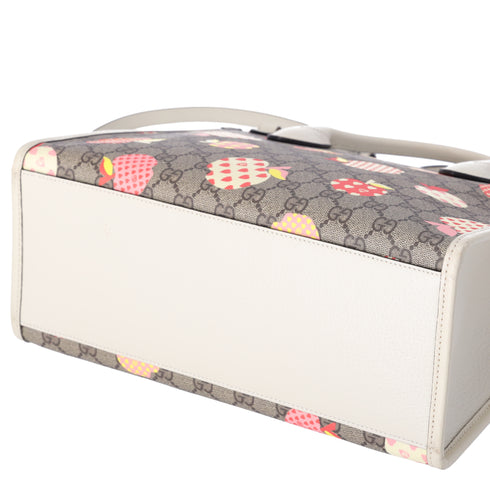 GUCCI GG Supreme Apple Tote Bag 659983 Beige Tan Multi PVC