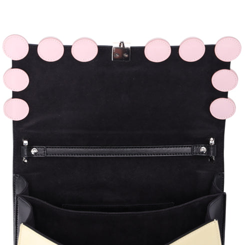 FENDI KAN I Handbag 8BT283 Beige Navy Multi Leather