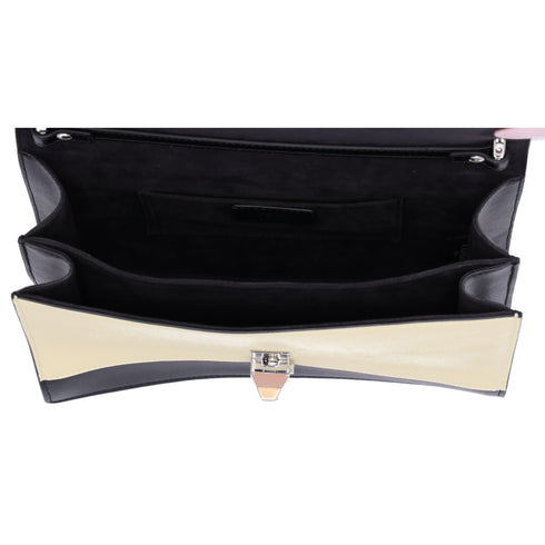 FENDI KAN I Handbag 8BT283 Beige Navy Multi Leather