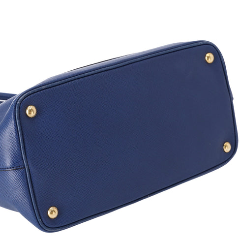 PRADA Logo Tote Bag BN2729 Blue Saffiano Cuir Leather