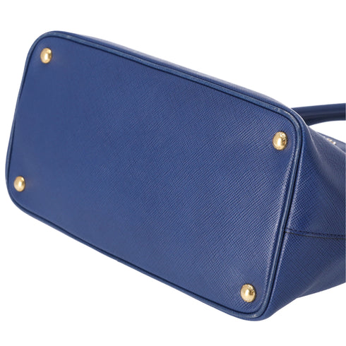 PRADA Logo Tote Bag BN2729 Blue Saffiano Cuir Leather