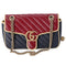 GUCCI GG Marmont Quilting Small Shoulder Bag 443497 Red Navy Cream