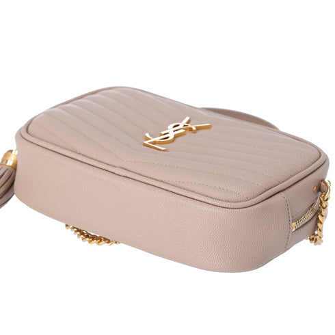 SAINT LAURENT PARIS Lou Mini Tassel Crossbody 612579 Beige Leather