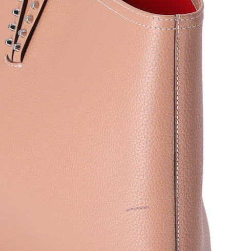 Christian Louboutin Cabata Large Tote Bag Tan Red Leather Rubber
