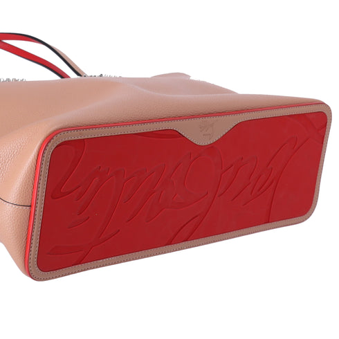 Christian Louboutin Cabata Large Tote Bag Tan Red Leather Rubber