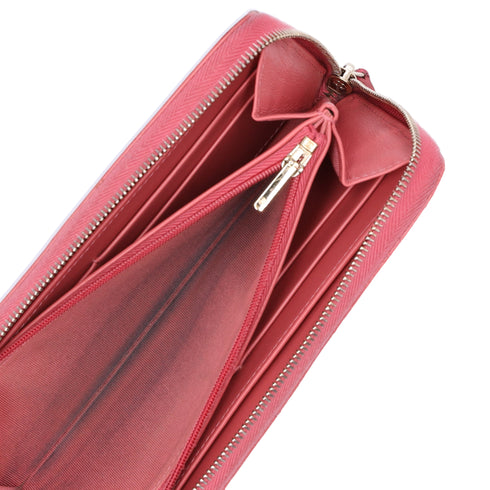 CHANEL Matelasse Long Zippy Wallet Pink Calfskin Caviar Leather
