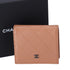 CHANEL Matelasse Bifold Wallet Light Brown Leather
