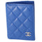 CHANEL Matelasse Card ID Wallet Blue Lambskin