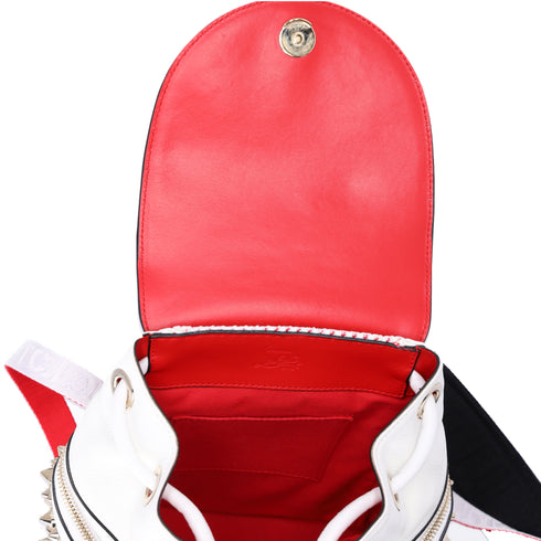 Christian Louboutin Explorafunk Small Backpack White Calfskin Gold Spikes