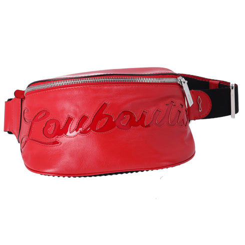 Christian Louboutin Mary Jane Bum Bag Logo Red Leather