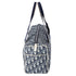 Christian Dior Trotter Boston Bag Light gray Navy Blue PVC Patent Leather