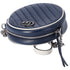 GUCCI GG Marmont Round Shoulder Bag 550154 Navy White Leather
