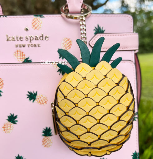 Kate Spade Colada Pineapple Novelty Coin Purse Wallet Keychain Limited Edition