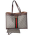 GUCCI Ophidia Tote Bag 547947 Beige Brown Multi PVC Leather + Pouch