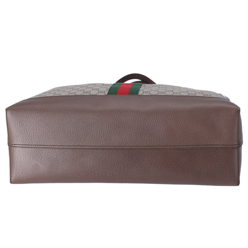 GUCCI Ophidia Tote Bag 547947 Beige Brown Multi PVC Leather + Pouch