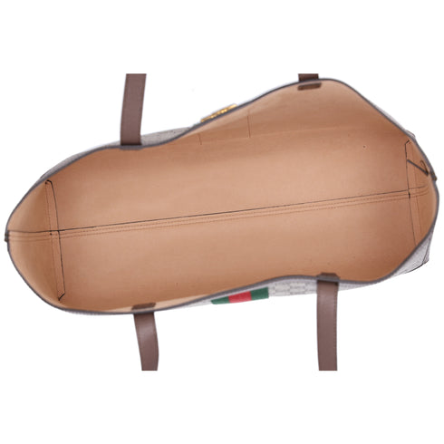 GUCCI Ophidia Tote Bag 547947 Beige Brown Multi PVC Leather + Pouch