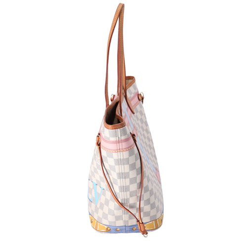 Louis Vuitton Neverfull MM Tote Multicolor Damier Azur N41065 Summer Truck
