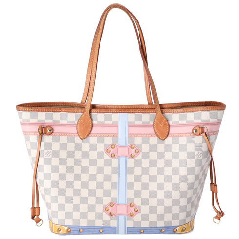 Louis Vuitton Neverfull MM Tote Multicolor Damier Azur N41065 Summer Truck