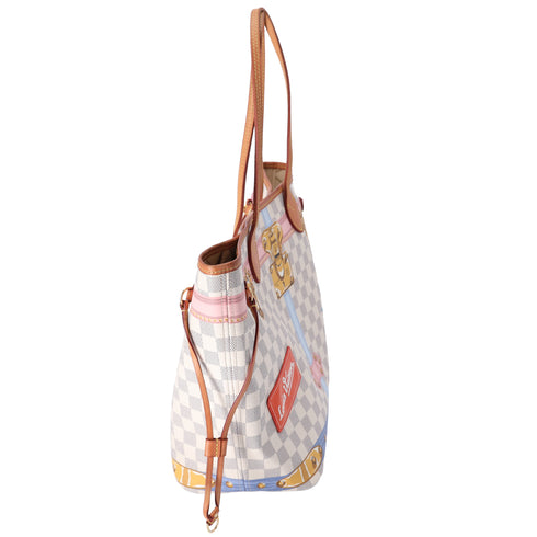 Louis Vuitton Neverfull MM Tote Multicolor Damier Azur N41065 Summer Truck