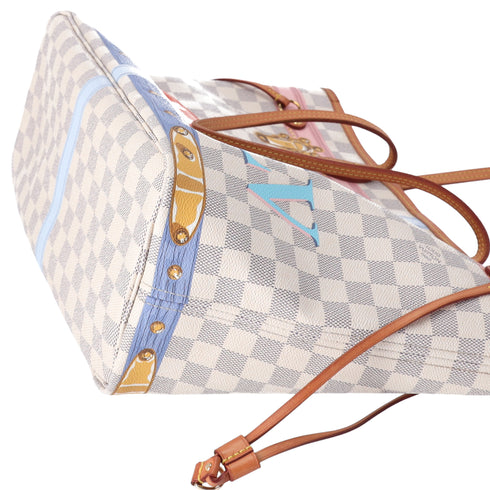 Louis Vuitton Neverfull MM Tote Multicolor Damier Azur N41065 Summer Truck
