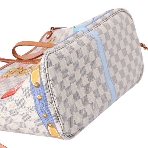 Louis Vuitton Neverfull MM Tote Multicolor Damier Azur N41065 Summer Truck