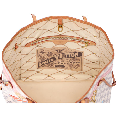 Louis Vuitton Neverfull MM Tote Multicolor Damier Azur N41065 Summer Truck