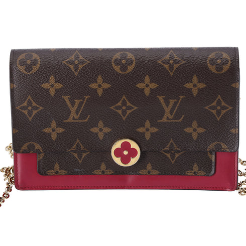 Louis Vuitton Portefeuille Flor M67404 Chain Wallet Crossbody Monogram Fuchsia