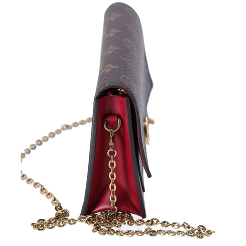 Louis Vuitton Portefeuille Flor M67404 Chain Wallet Crossbody Monogram Fuchsia