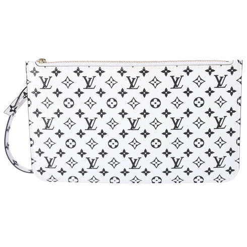 Louis Vuitton Neverfull MM Clutch Pochette White Monogram
