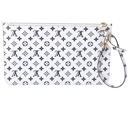 Louis Vuitton Neverfull MM Clutch Pochette White Monogram