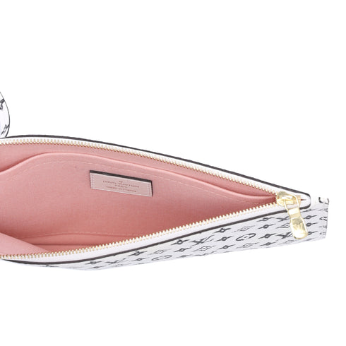 Louis Vuitton Neverfull MM Clutch Pochette White Monogram