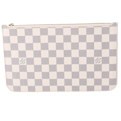 Louis Vuitton Neverfull Pouch Beige Damier Azur