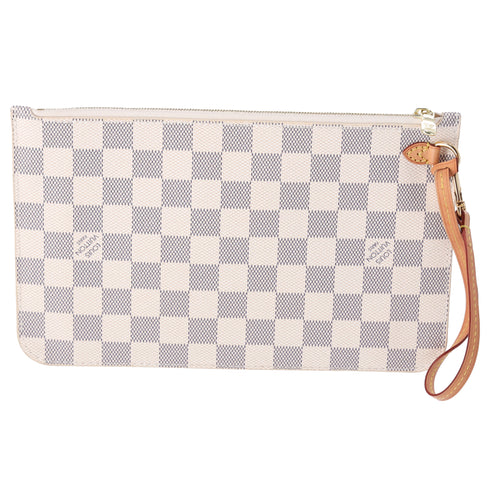 Louis Vuitton Neverfull Pouch Beige Damier Azur
