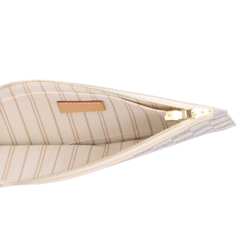 Louis Vuitton Neverfull Pouch Beige Damier Azur