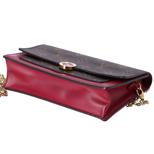 Louis Vuitton Portefeuille Flor M67404 Chain Wallet Crossbody Monogram Fuchsia