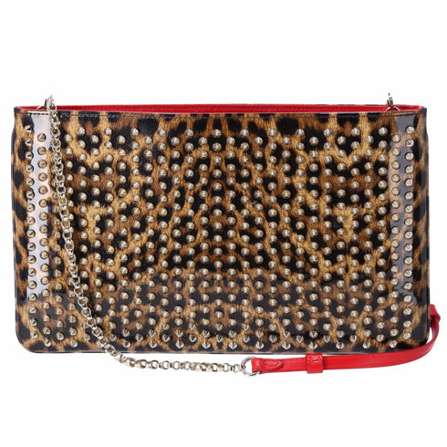 Christian Louboutin Loubiposh Shoulder Bag Light Brown Brown PVC Leopard Christian Louboutin Handbags