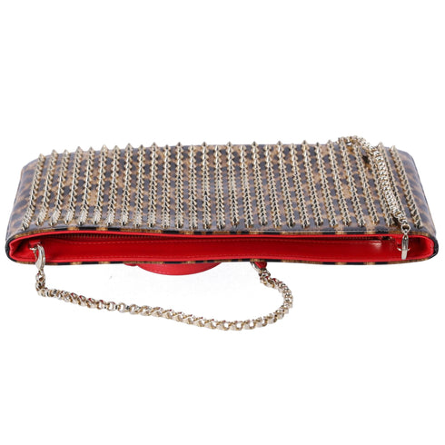 Christian Louboutin Loubiposh Shoulder Bag Light Brown Brown PVC Leopard Christian Louboutin Handbags