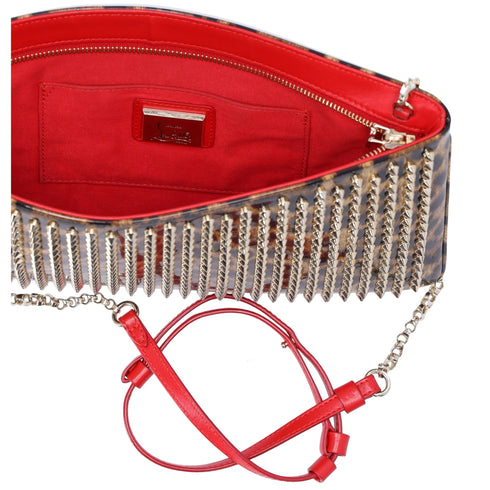 Christian Louboutin Loubiposh Shoulder Bag Light Brown Brown PVC Leopard Christian Louboutin Handbags