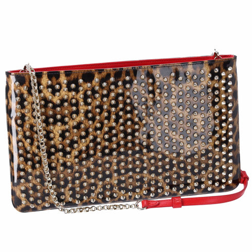 Christian Louboutin Loubiposh Shoulder Bag Light Brown Brown PVC Leopard Christian Louboutin Handbags