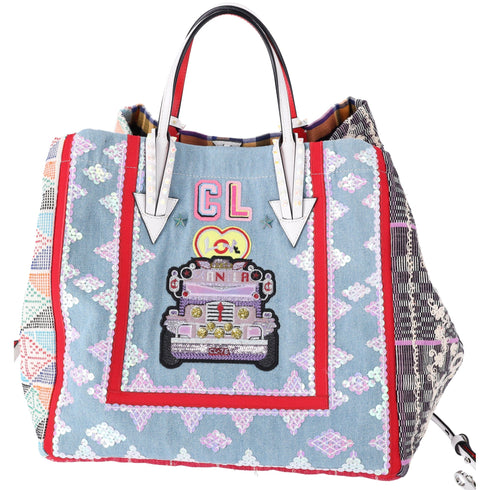 Christian Louboutin Manilacaba Caba Large Tote Motif Embroidered Multicolor Christian Louboutin Handbags