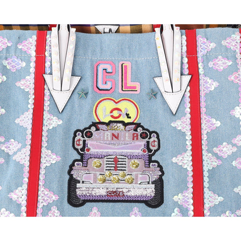 Christian Louboutin Manilacaba Caba Large Tote Motif Embroidered Multicolor Christian Louboutin Handbags