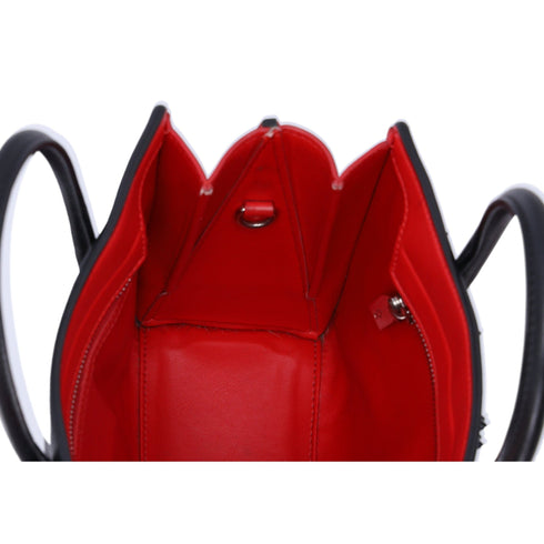 Christian Louboutin Paloma S Mini Handbag Black Silver Red Leather Nylon Christian Louboutin Handbags