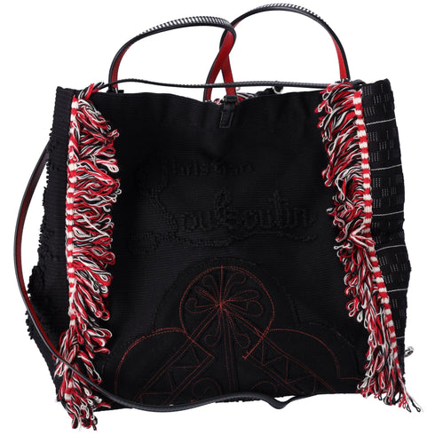 Christian Louboutin Portugaba Tote Bag 3195183 Black Red Multi Canvas Leather Christian Louboutin Handbags