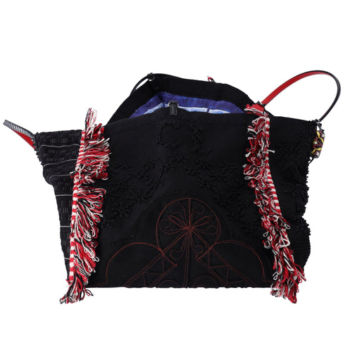 Christian Louboutin Portugaba Tote Bag 3195183 Black Red Multi Canvas Leather Christian Louboutin Handbags