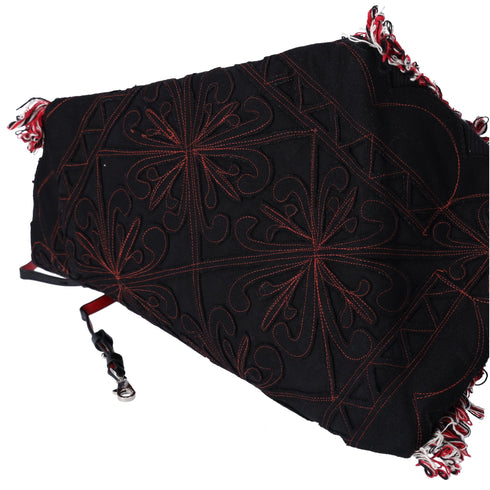 Christian Louboutin Portugaba Tote Bag 3195183 Black Red Multi Canvas Leather Christian Louboutin Handbags