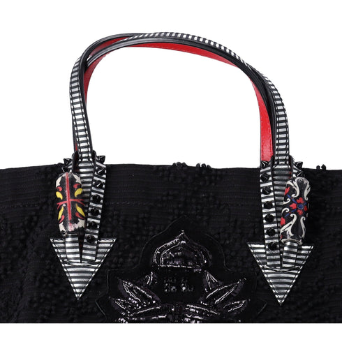 Christian Louboutin Portugaba Tote Bag 3195183 Black Red Multi Canvas Leather Christian Louboutin Handbags