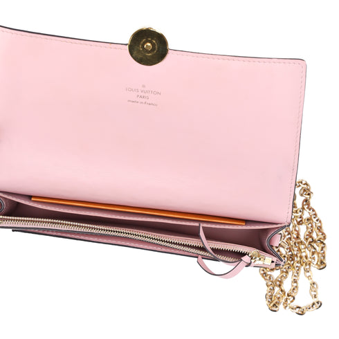 Louis Vuitton Monogram Flore Chain Wallet Crossbody Rose Ballerine Pink
