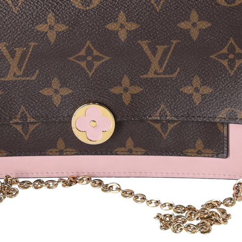 Louis Vuitton Monogram Flore Chain Wallet Crossbody Rose Ballerine Pink