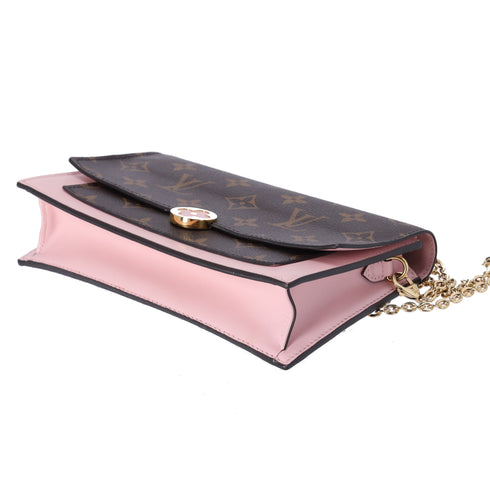 Louis Vuitton Monogram Flore Chain Wallet Crossbody Rose Ballerine Pink